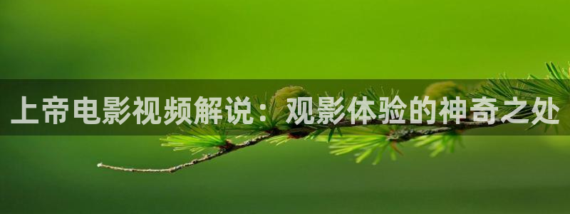 新视觉6088：上帝电影视频解说：观影体验的神奇之处