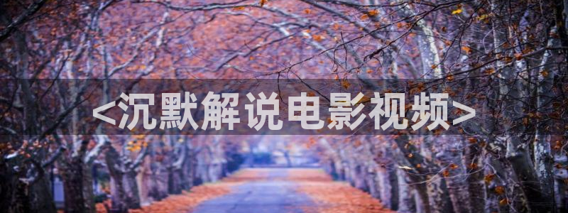 新视觉神秘影院：<沉默解说电影视频>